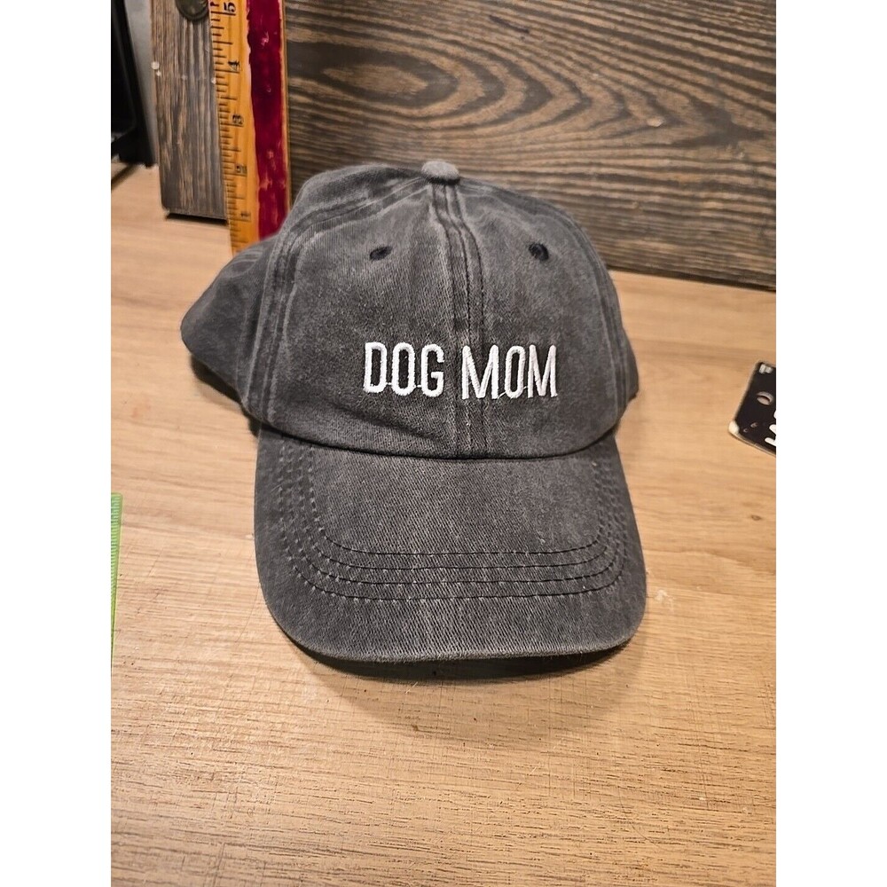 Dog Mom BLACK Hat Baseball Cap Adjustable Great for Dog Lovers, DOG MOM